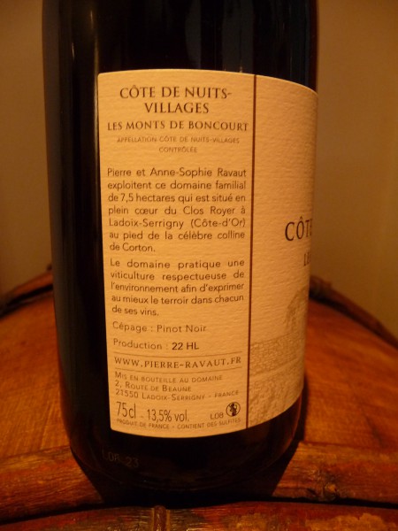 Cote de Nuits "Les Monts de Boncourt" 2023